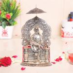 kridaykraft Home Decor & Gifts Metal Silver Sai Baba Finish Oxidized Statue