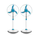 Unicorn Pedestal Fan High Speed Heavy Duty Motor Standing fan 3 Star 400 mm 3 Blade Pedestal Fan (Sky Blue | Pack of 2)