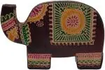 TEJ GIFTS Handcrafted Elephant Leather Piggy Bank Stylish Money Savings Box for Adults, Kids, and Home Decor (Brown Elephant)