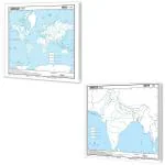 GO WOO SMALL - 100 INDIA RIVER OUTLINE MAP FOR SCHOOL and SMALL - 100 WORLD RIVER OUTLINE MAP FOR SCHOOL|Combo of 2 maps | A Journey through Waterways.