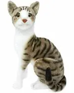Tickles Plush Tabby Cat Lightweight Lightweight Soft Toy 28 cm 1 Month and Up