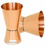 Prisha India Craft Double Side copper Jigger Shots Peg,Jiggers - 30ml& 60ml, set of 2