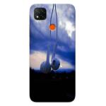 MobiEra Redmi 9C Multicolor Music Earphone Design Plastic Hard Case Cover