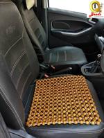 Q1 Beads SChocolate Wooden beads acupressure mat bead seat cushion/heating pad/gel pad cover seat cushion for CAR/Office chair/Home Chair/Sofa/Jhula/Swing/Truck/Bus/Tempo(Small, Golden Brown, 1 Pc)