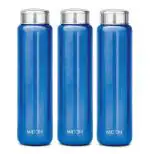 Milton Stainless Steel Blue Aqua 1000 Water Bottle (Set Of 3)