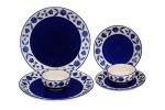 Freakway Floral Ceramic Handmade Couple Goal Dinner Set with Dinner Plates(10 inch)Set of 2 with Serving Bowl Set of 2 & Quarter Plate(7 inch)(Set of 2, Microwave & Dishwasher Safe)