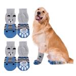 KUTKUT Anti-Slip Knit Dog Socks for Dogs| Traction Control Non-Slip Pet Paw Protectors with Grips For Dogs| Soft Comfortable Paw Protector (SIZE 3XL: Length 16cm, Width 5 cm)