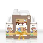 VRH 5L Chocolate Sanitizers with 2x500 ml Chocolate Sanitizer Can| Non Sticky & Nourishing 5.5L