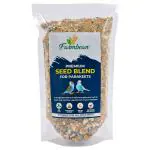 Farmbean Premium Seed Blend of 9 Grains 450 GMS & Nuts, Fortified with Spirulina, Bird Food for Parakeets, Budgies, Lovebirds, Cockatiels, 450 GMS