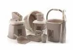 Liza Opera Plastic Bucket, Tub & Mug Bathroom Set 11 Pcs, Heavy Duty, Large Capacity (Light Grey)