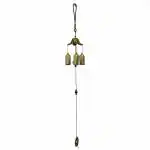 pujaNpujari Vastu Flower with Bells Wind Chimes for Positive Energy and Home Decor Gold Plated Windchime (24 inch, Gold)