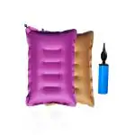 SHIVAM CART Sleeping Inflatable Air Pillow with pump Headrest | Soft Ultralight Portable Neck Pillow for Travel | for Flight Bus and Office (Color- As per Available) (Pack of 2)