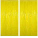 SPECIALYOU.IN Pastel Yellow Foil Fringe Curtains 6 * 3ft foil Curtain Backdrop for Birthday Decoration, Decorative Curtains for Party, Festival Decoration- Pack of 2