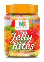 Nature's Bridge Jelly Bites | Sugar Coated Jelly Ball | Multi Colour Jelly | Fruit Jelly - 450 Gm