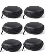 LEAWALL Black Earphone Case for Earphones, Headset, Pen Drives, SD Cards, All Mobile 8 x 8 x 3 cmPack of 6