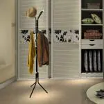 Corslet 12 Hooks Coat Rack Metal Cloth Stand for Clothes Hanging Up Jacket, Purse, Handbag, Cloth, Hat, Winter Scarf Cloth Drying Stand for Balcony Home or Office Floor Hanger Clothes Stand for Drying