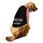 Ruse Dog Huge Ears Printed Full Sleeve Streetwear T-Shirt, Black, Salmon Medium