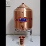 DEVRSHREE Stainless Steel Fancy Water Pot and Matka Stand | Pot Stand with Glass Holder | Water Filter Stand | Kitchen Rack Chrome Plated Plant Pot Stand Pack of 1