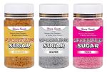 Honey Sweets Sparkling Sugar Silver, Gold and Pink Granule Creates Sequin Effect (Pack of 3)