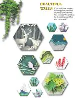 SAF Set Of 11 Hexagon Shape Nature Theme Wall Hanging For Home Decor Pack of 11 (Multicolor)