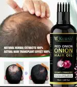KURAIY Premium Red Onion Herbal Hair Oil Blend of 12 Natural Oils, ALL TYAPS
