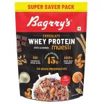 Bagrry's Whey Protein Muesli, 750 GM |15gm Protein Per Serve |Chocolate Flavour|Whole Oats & Californian Almonds|Breakfast Cereal|Protein Rich|Premium American Whey Muesli