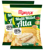 Manna Multigrain Atta 10kg | Certified Low GI Atta | Multi Millet Atta | Wheat Flour with 25% Millets (5kg x 2 Packs)
