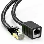 FEDUS 1 Meter Cat8 Ethernet Extension Cable RJ45 Shielded Male to Female LAN cord Extender Cable