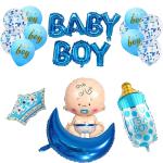Party Propz Rubber Welcome Home Baby Decoration Kit Moon Foil Balloon With Feet Foil (Set Of 15)