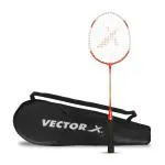 Vector X VXB 70 Badminton Racquet Aluminium Head and Steel Shaft with Full Cover (Red)