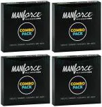 MANFORCE Combo Pack Chocolate Strawberry Coffee Black Grapes Melon Condom 20 Pcs x Pack of 4