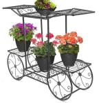 MADHAV Metal Plant Stand - Indoor/Outdoor Modern Flower Pot Holder, Heavy-Duty, Rust-Resistant, Ideal for Home Garden and Balcony Decoration