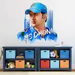 Divinedesigns Multicolor Vinyl Dhoni Wall Sticker
