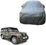 Love Me Grey Mahindra Bolero SLX Car Body Cover with Mirror Pockets