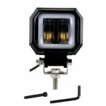 Allextreme EXHM1B 2.5 Inch Square White Fog Light with Halo Angel Eye Ring for Bike Motorcycle Car and Off Road SUV (20W, Blue, Pack of 1)