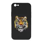 TREEMODA Tiger Black Leather Back Case for Iphone 6