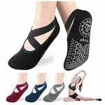 MOLTERA Yoga Socks for Women Non-Slip Grips & Straps, Ideal for Pilates, Pure Barre, Ballet, Dance