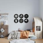 WALLCENTRE (ART BEYOND IMAGINATION) Avengers Super Hero LOGO Wall Hanging set of 6 (8 Inch each diameter)