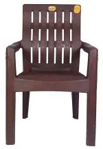 ANMOL Plastic Moulded Orthopaedic Chair with Fully Comfort (Brown, Capacity 200kg) Set of 1 | Chair | Comfortable Chair | Plastic Chair | Kursi