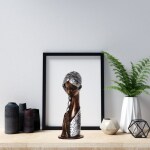 Miss Peach - Multicolor Modern Art Welcome Lady Statue Showpiece For Home Decor and Office Decor