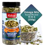 Midiron Omega Mix, Roasted Super Food 4-in-1 Healthy Pack, (Pumpkin, Chia, Sunflower, Flax ) Rich in Omega 3, 6 & 9 (250 gm)