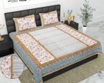TEXERA by LAXMI Print Home 100% Cotton Elegant Design Super King Size Flat Sheets Double Bed Bedsheet with 2 Pillow Cover (275
