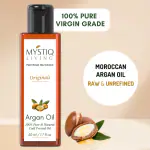 Mystiq Living - 100% Pure Cold Pressed Natural Moroccan Argan Oil | Pure Argan Oil for Skin, Nails & Hair Growth, Anti-Aging Face Moisturizer, Cold Pressed, Hair Moisturizer - 50 ML