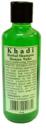 Khadi Herbal Henna Tulsi Shampoo, Herbal Shampo, Khadi Shampoo, Anti Dandruff, Damage Repair Shampoo For maen and Women 210ml (Pack of 1)