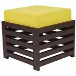 WIWE SHOPEE Wooden Foot Rest Stool for Living Room | Kitchen Stool with Cushion | Sheesham Wood, Walnut Finish