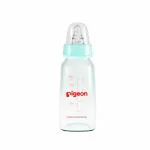Pigeon Glass Baby Feeding Bottle, With Added Nipple S, For 0+ Month Babies,BPS Free,BPA Free,With Add Nipple S, Pale Blue, 120 ml