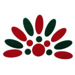 Comet Busters Handcrafted Red and Green Oval Velvet Bindis (BIN1895) (15 mm) Pack of 1