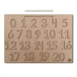 Mini Leaves Number Tracing Board 0 to 20 | Tracing Numbers for Kids Ages 3-5 | Toddler Writing Tools for Beginners | Wood Number Tracing Board | Learning to Write