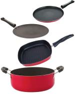 NIRLON Non Stick Cookware Essential Gift Set with Bakelite Handle (Pack of 4)