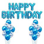 Grand Shop Blue Rubber Happy Birthday Letter Foil Balloons, Confetti Balloons, Metallic Balloons